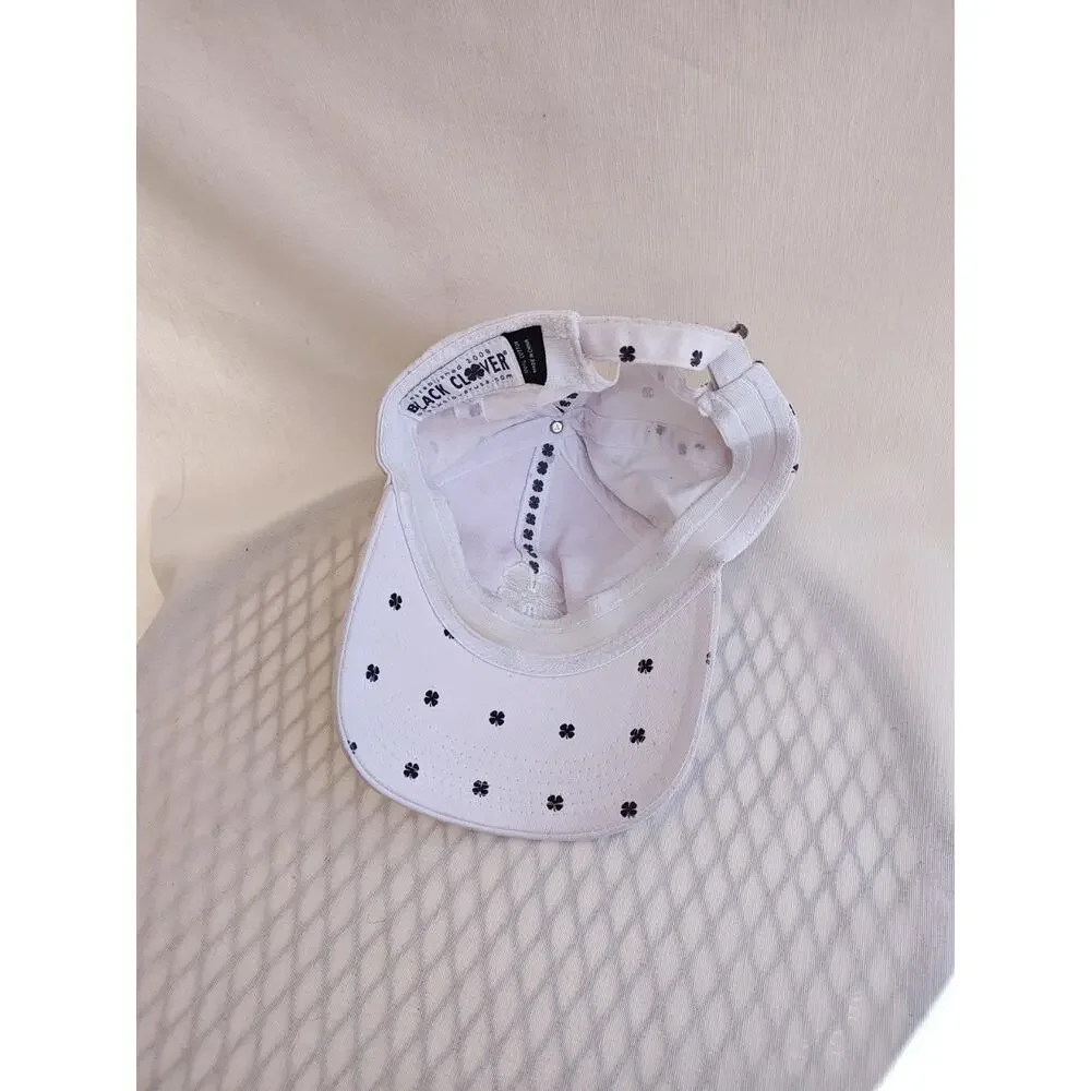 Black Clover White black Cover Hat Womens One Size Adjustable Embroidered Logo - Picture 5 of 7